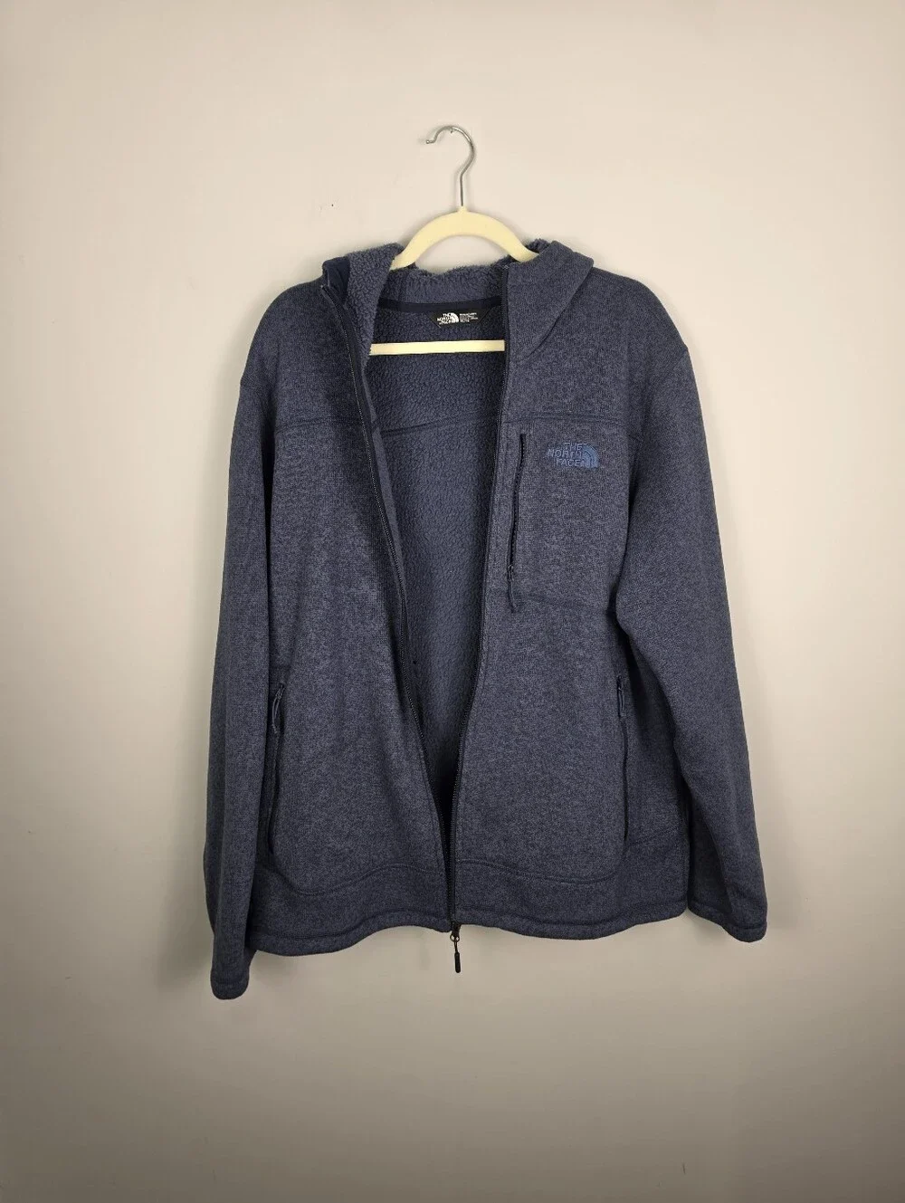 The North Face Gordon Lyons Full Zip Hoodie Fleece Jacket Blue Heather Men's XL